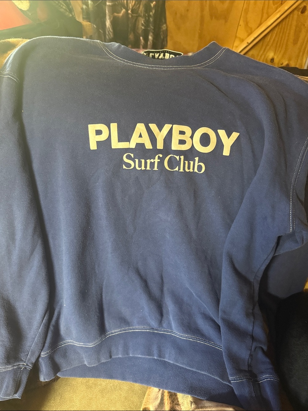 PLAYBOY Surf Club Men's Navy Crewneck Sweatshirt